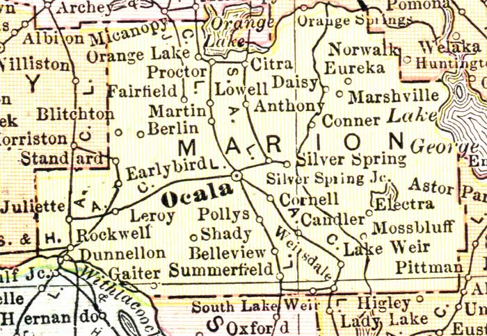 Map of Marion County, Florida, 1911