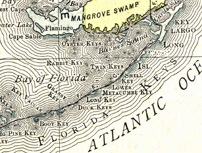 Map of Monroe County, Florida, 1911