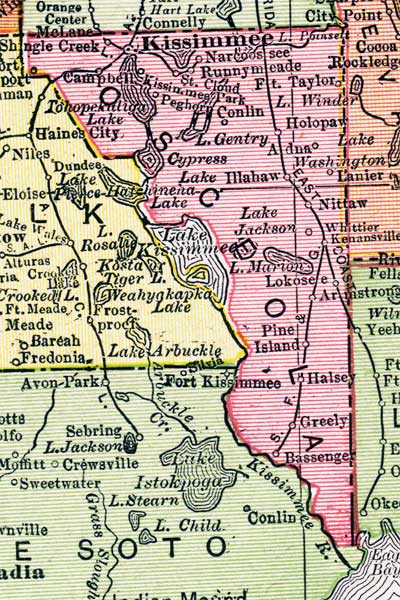 Map of Osceola County, Florida, 1917