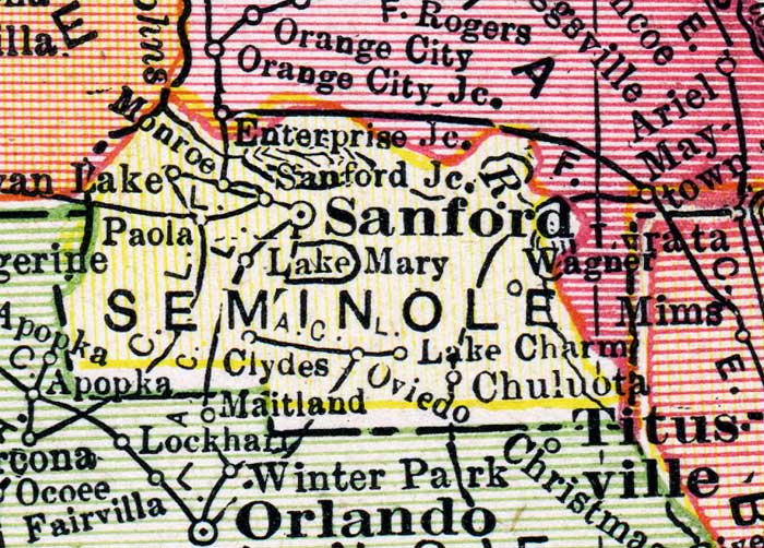 Map of Seminole County, Florida, 1917