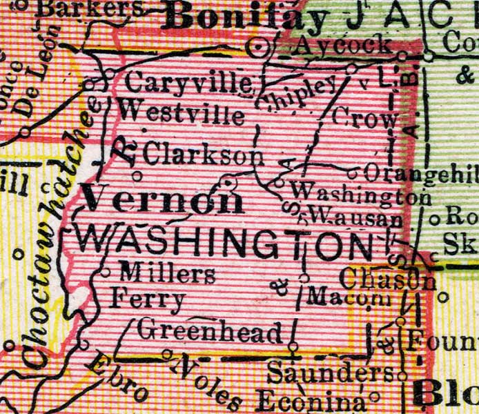 Map of Washington County, Florida, 1917