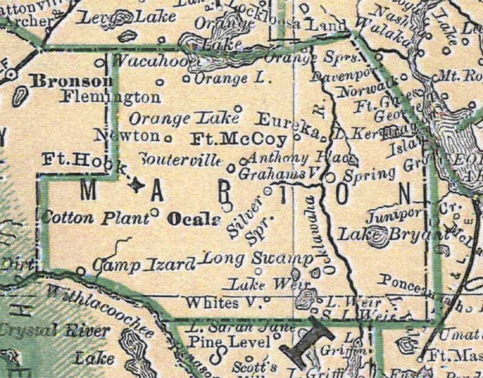 Map of Marion County, Florida, 1880