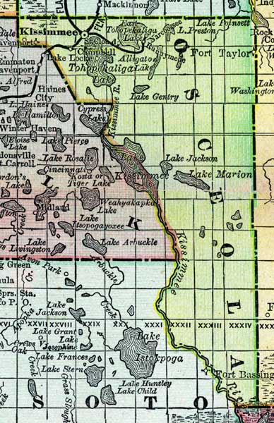 Map of Osceola County, Florida, 1888