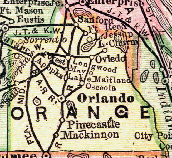 Map of Orange County, Florida, 1894