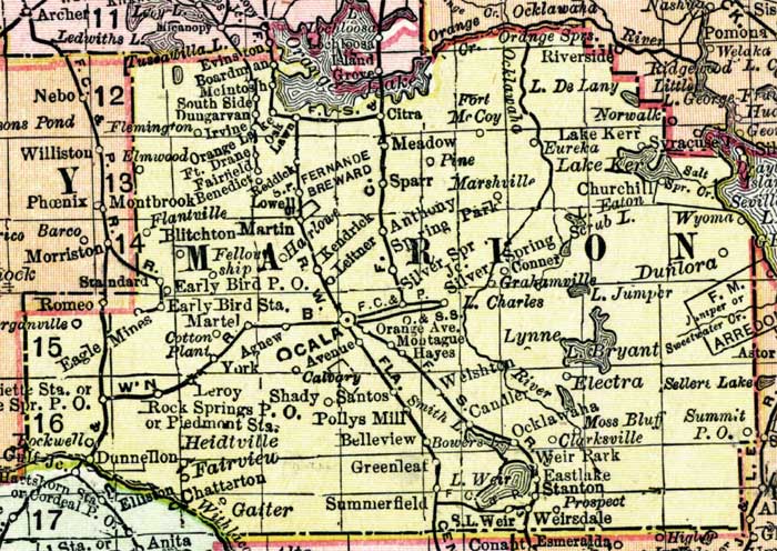 Map of Marion County, Florida, 1898