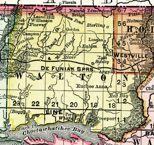 Map of Walton County, Florida, 1898