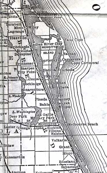 Map of Brevard County, Florida, 1920