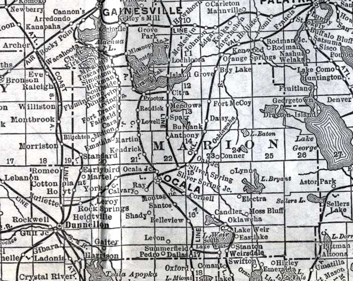 Map of Marion County, Florida, 1920
