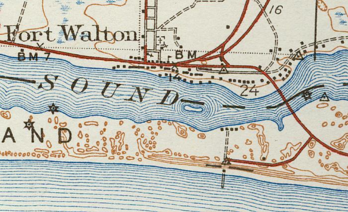 Map of Fort Walton 1938 Florida - Fort 