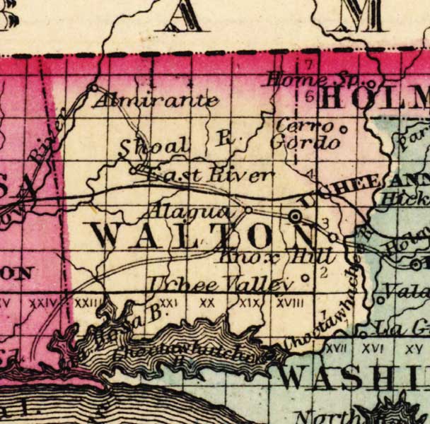 Map of Walton County, Florida, 1863