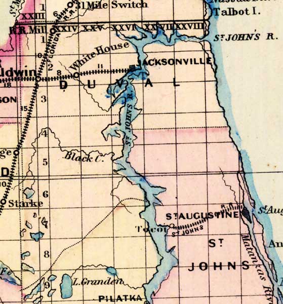 Map of Duval County, Florida, 1877
