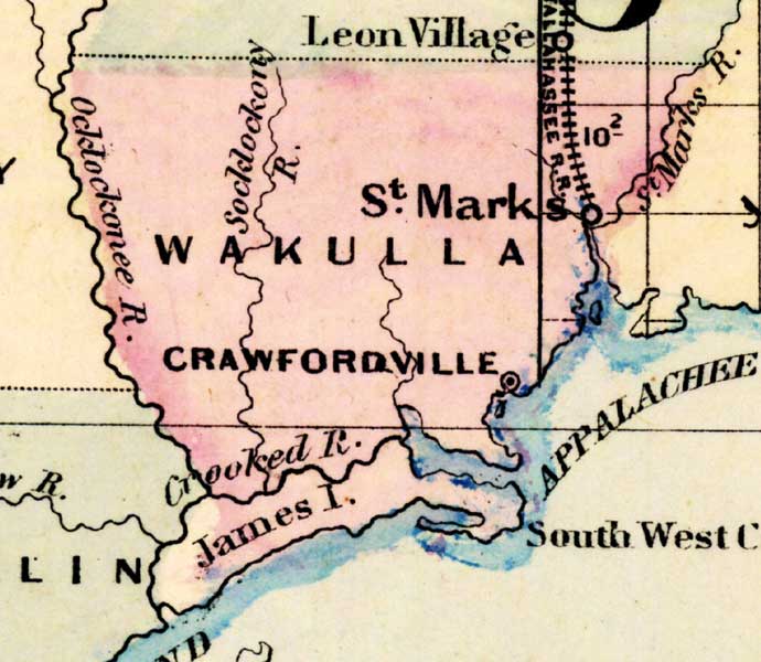 Map of Wakulla County, Florida, 1877