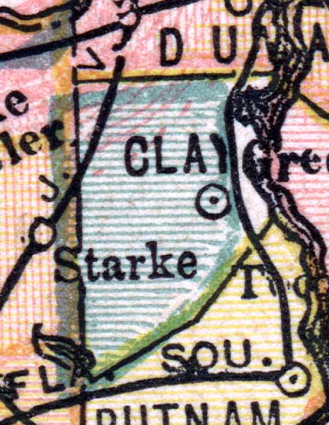 Map of Clay County, Florida, 1880