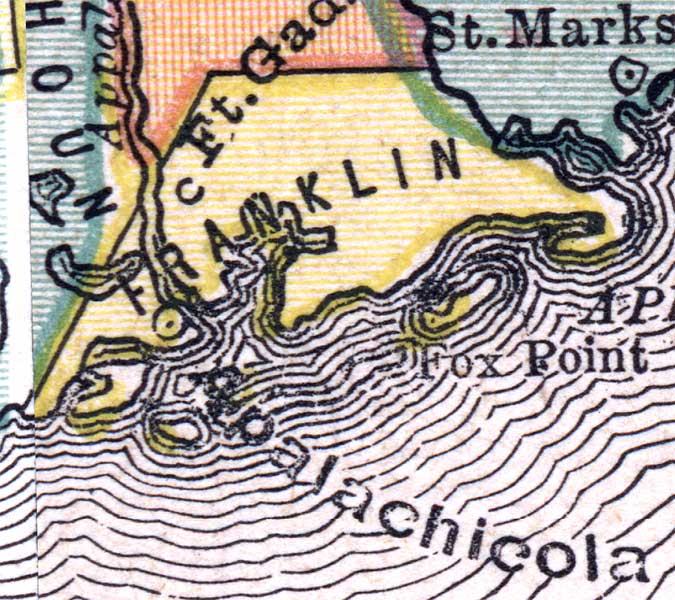Map of Franklin County, Florida, 1880