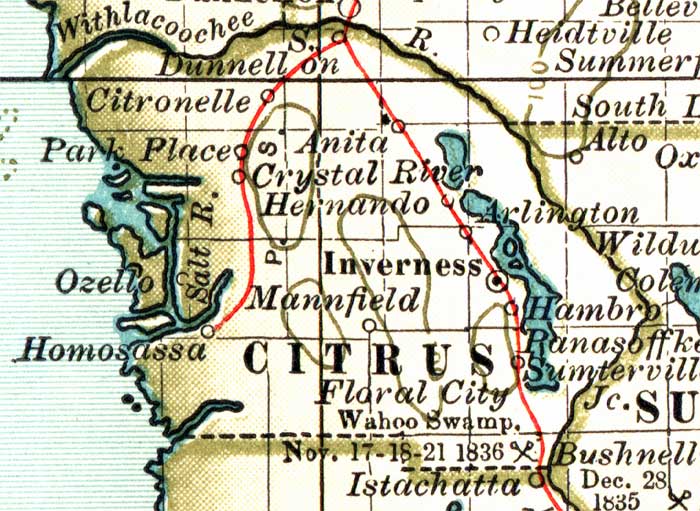 Map of Citrus County, Florida, 1897