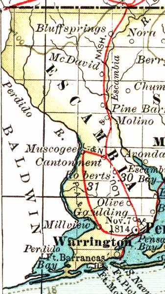 Map of Escambia County, Florida, 1897