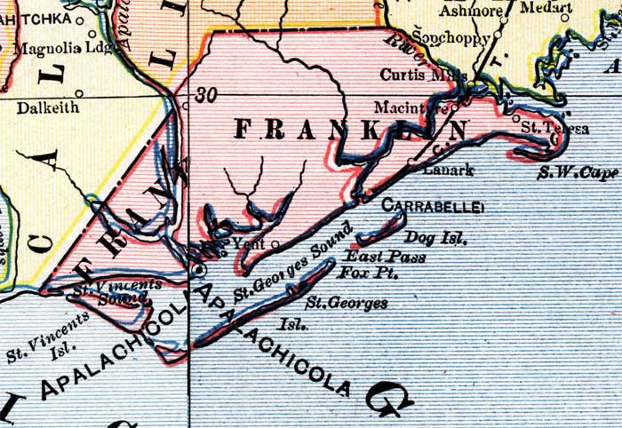 Map of Franklin County, Florida, 1902