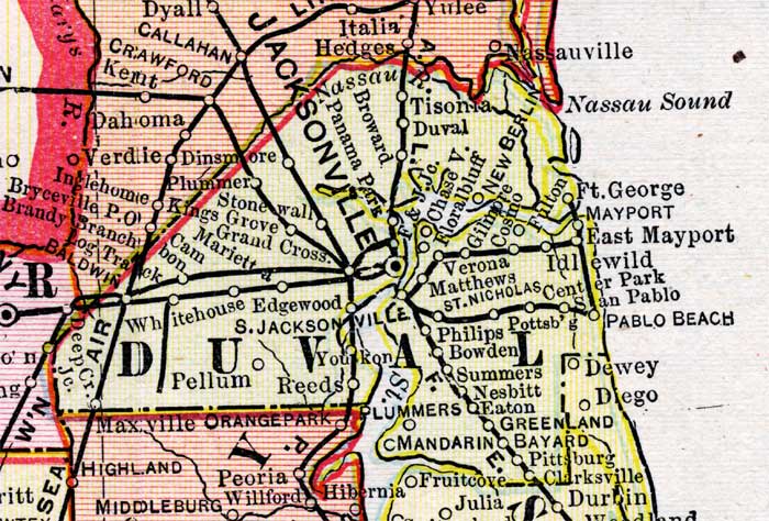 Map of Duval County, Florida, 1899