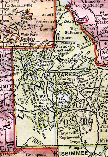 Map of Lake County, Florida, 1899