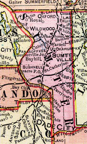 Map of Sumter County, Florida, 1899