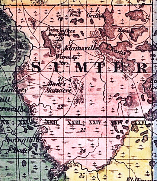 Map of Sumter County, Florida, 1856