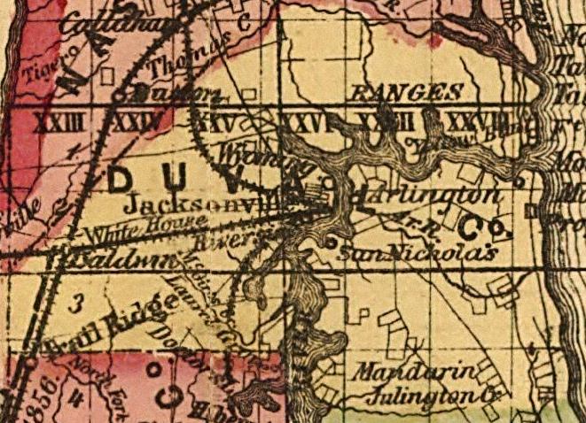 Map of Duval County, Florida, 1874