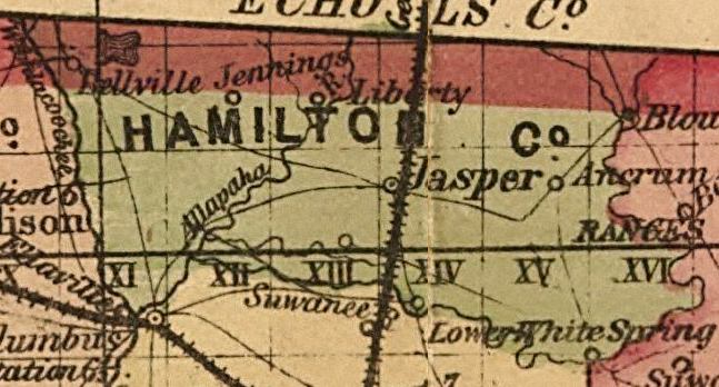 Map of Hamilton County, Florida, 1874