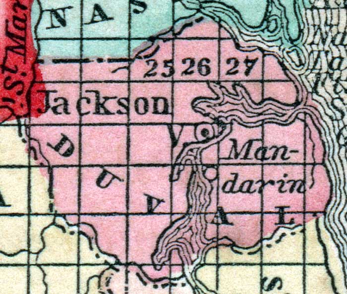 Map of Duval County, Florida, 1857