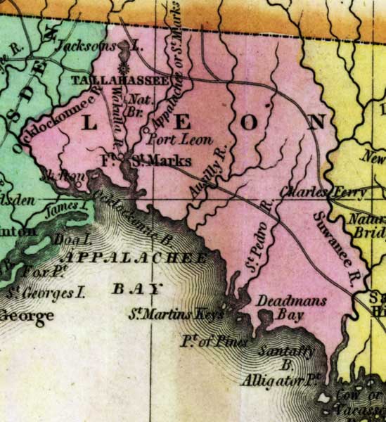 Map of Leon County, Florida, circa 1825