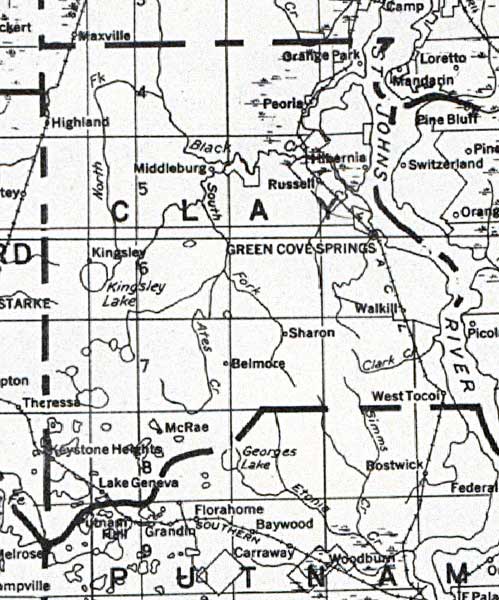 Map of Clay County, Florida, 1932