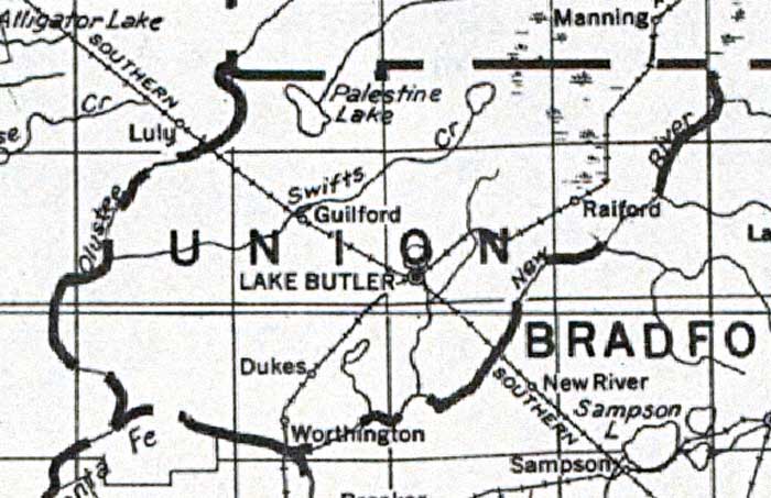 Map of Union County, Florida, 1932