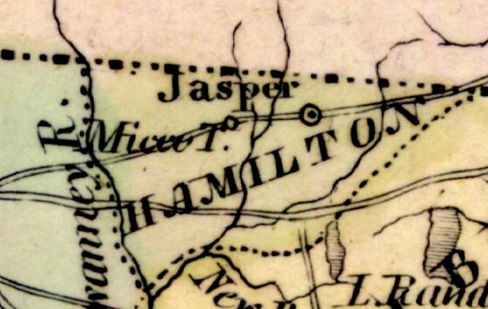 Map of Hamilton County, Florida, 1842