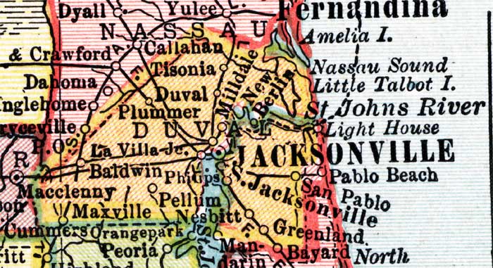 Map of Duval County, Florida, 1910