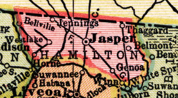 Map of Hamilton County, Florida, 1910
