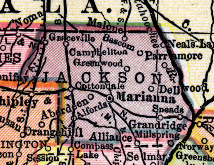 Map of Jackson County, Florida, 1916