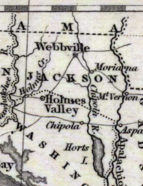 Map of Jackson County, Florida, 1832