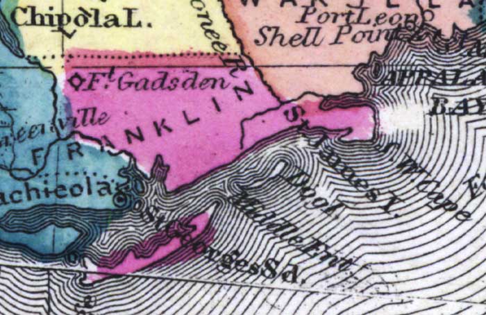 Map of Franklin County, Florida, 1873