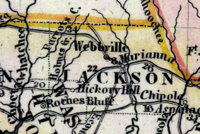 Map of Jackson County, Florida, 1850