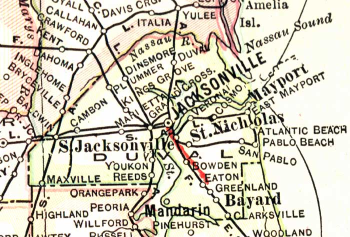 Map of Duval County, Florida, 1916
