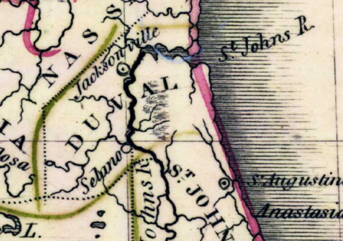 Map of Duval County, Florida, 1835