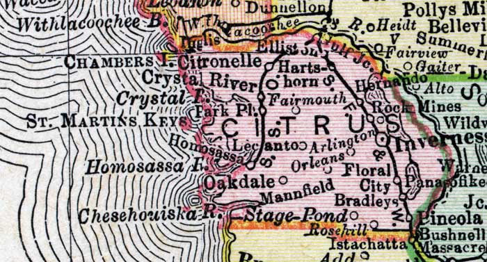 Map of Citrus County, Florida, 1900