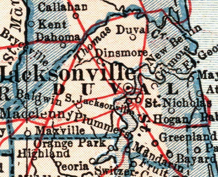 Map of Duval County, Florida, 1921