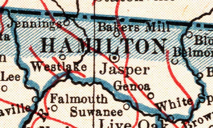 Map of Hamilton County, Florida, 1921