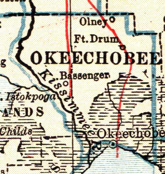 Map of Okeechobee County, Florida, 1921