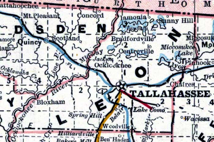 Map of Leon County, Florida, 1890s