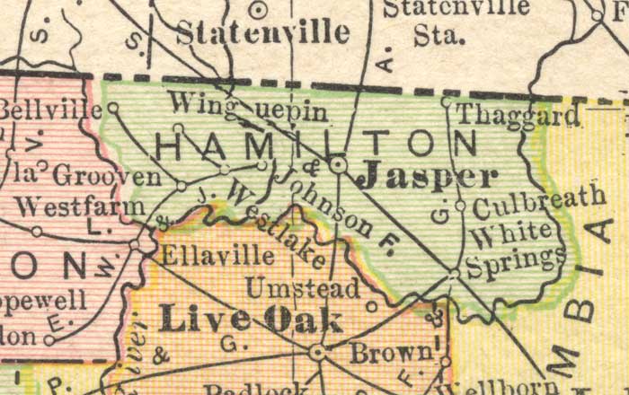 Map of Hamilton County, Florida, 1910