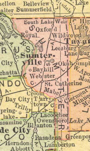 Map of Sumter County, Florida, 1910