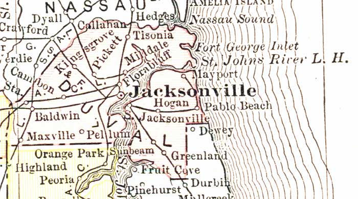 Map of Duval County, Florida, 1911