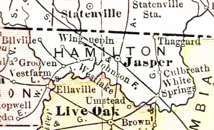 Map of Hamilton County, Florida, 1911