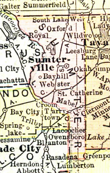Map of Sumter County, Florida, 1911